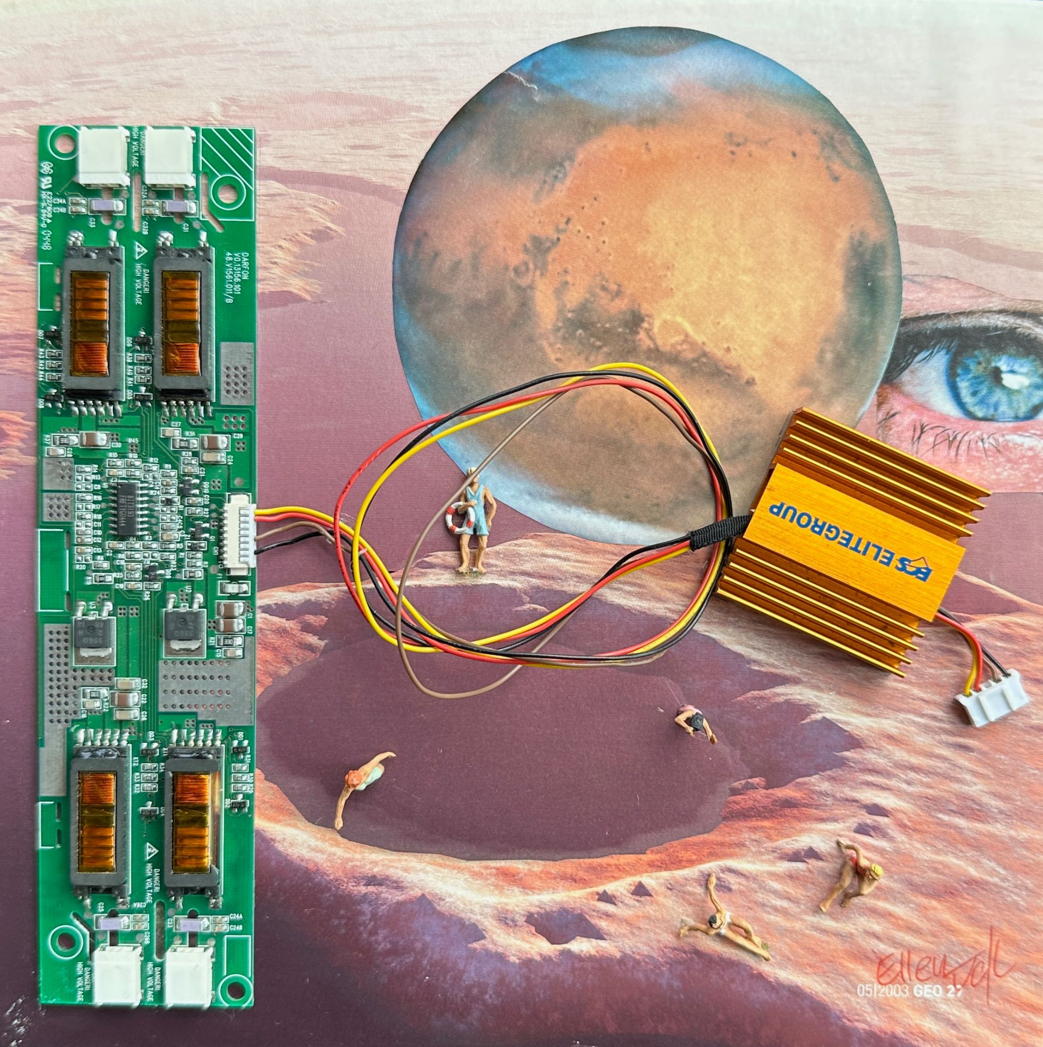 Leben auf dem Mars?  Collage 20x20 cm